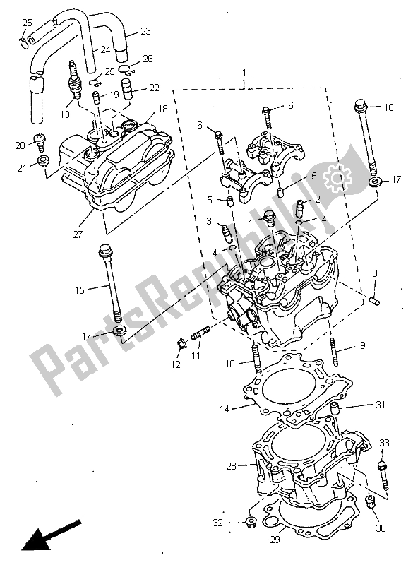 Tutte le parti per il Cilindro del Yamaha YZ 400F 1999