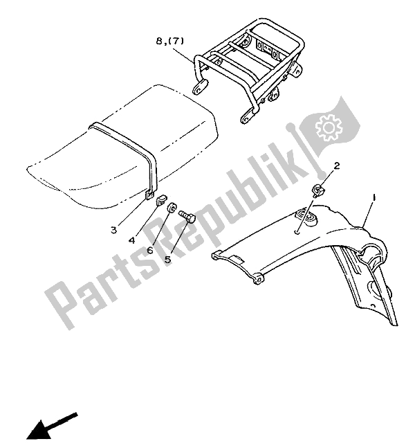 All parts for the Alternate (chassis) (for At) of the Yamaha XT 350 1991