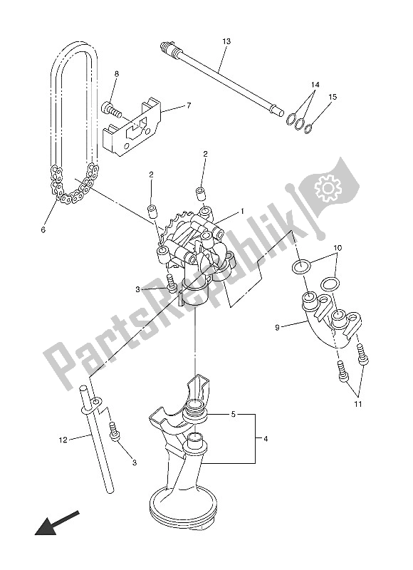 All parts for the Oil Pump of the Yamaha XJ6 SA 600 2016