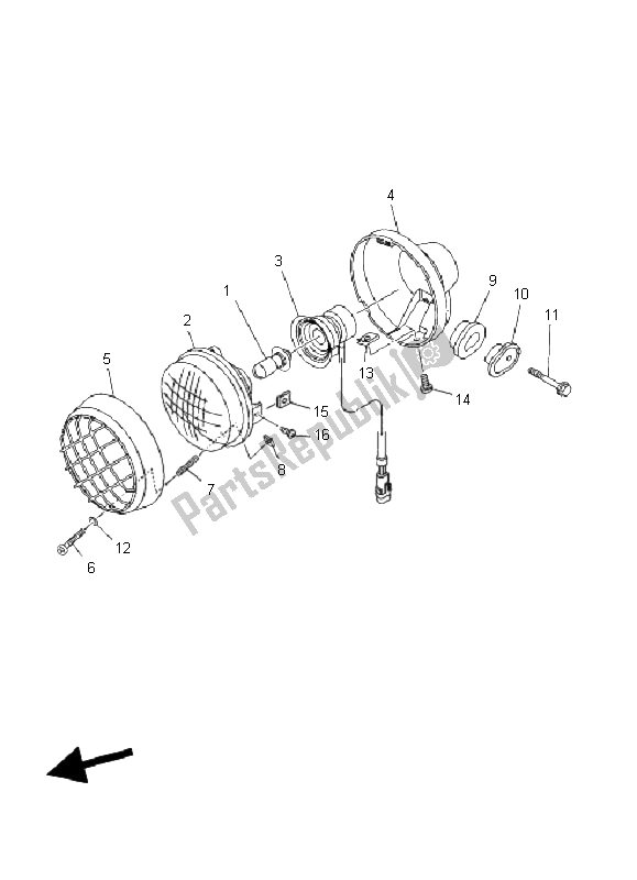 Tutte le parti per il Faro del Yamaha YFZ 350 Banshee 2008