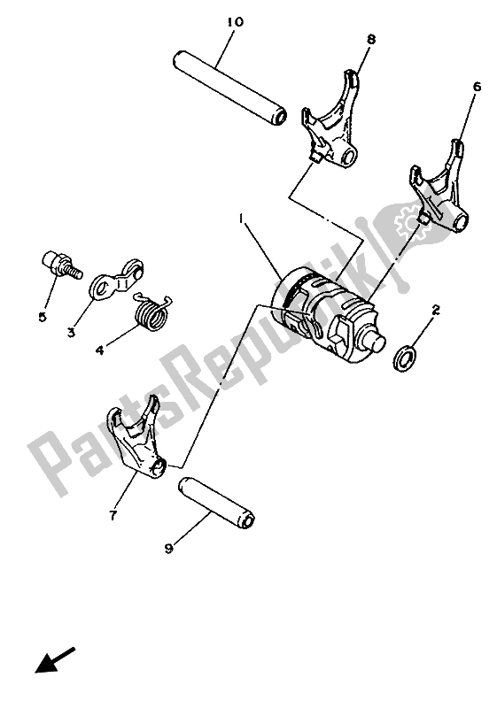 All parts for the Shift Cam & Fork of the Yamaha WR 250Z 1994