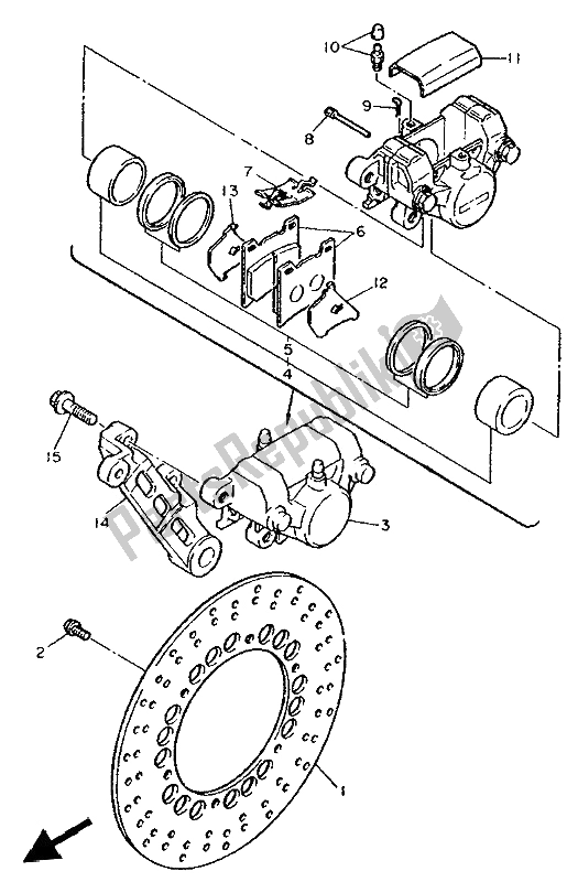 Wszystkie części do Zacisk Hamulca Tylnego Yamaha FZR 1000 1992