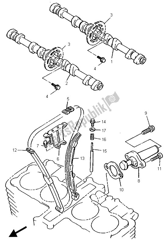 Todas las partes para árbol De Levas Y Cadena de Yamaha XJR 1200 1996