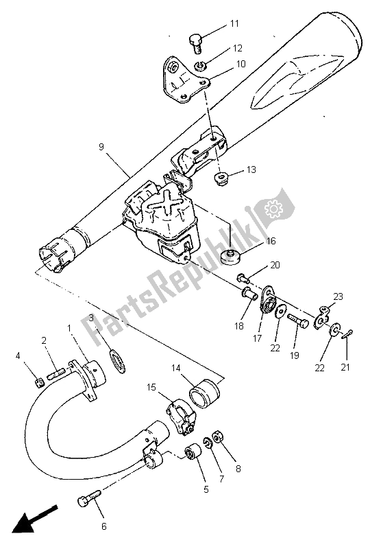 All parts for the Exhaust of the Yamaha SR 500 1995