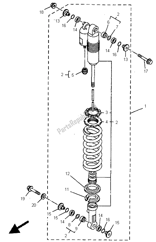 Todas las partes para Suspensión Trasera de Yamaha YZ 125 1998