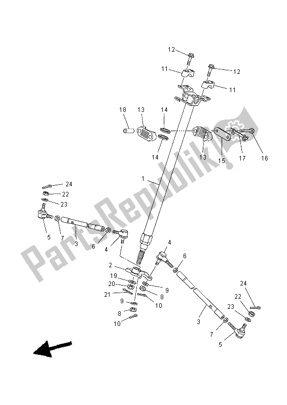 All parts for the Steering of the Yamaha YFM 700R 2014