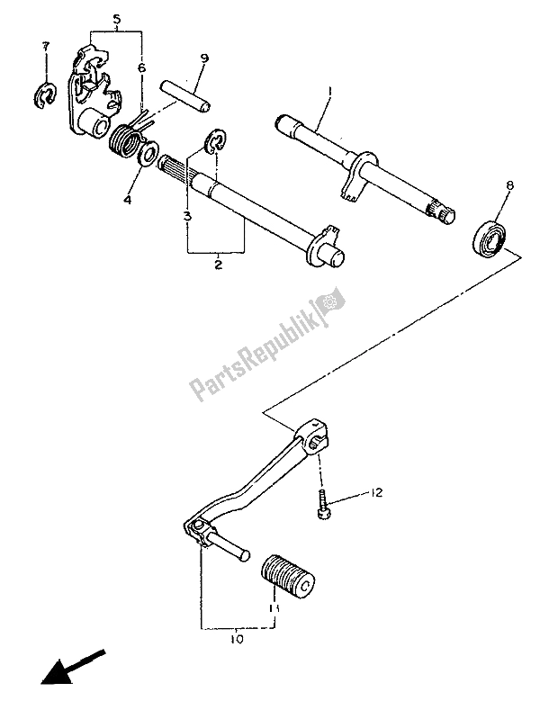 Toutes les pièces pour le Arbre De Changement du Yamaha XT 600Z Tenere 1988