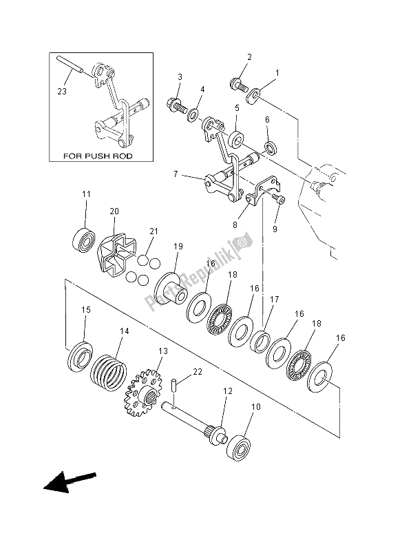 All parts for the Governor of the Yamaha YZ 250 2008