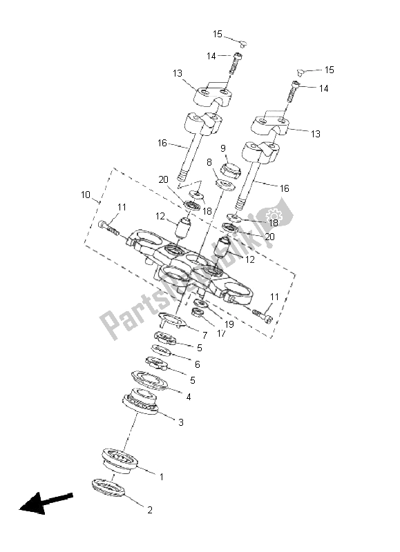 Tutte le parti per il Timone del Yamaha FZ8 N 800 2011
