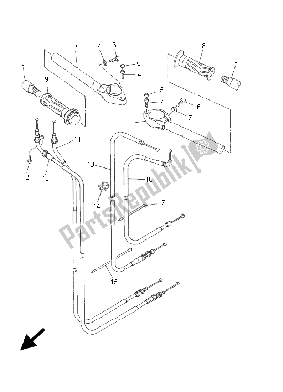 Tutte le parti per il Maniglia E Cavo Dello Sterzo del Yamaha YZF R6 600 2001