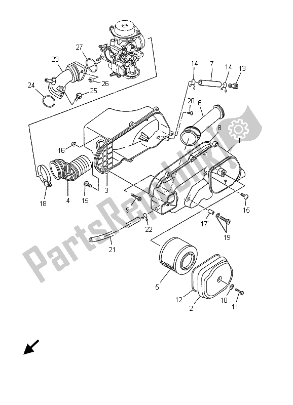 Toutes les pièces pour le Admission du Yamaha YP 125E Majesty 2007