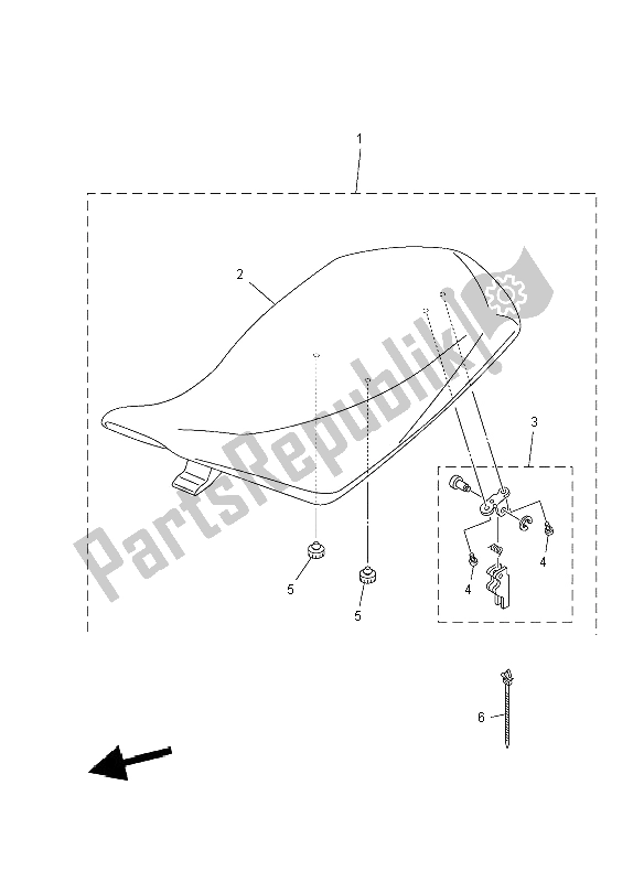 Tutte le parti per il Posto A Sedere del Yamaha YFM 90R 2012