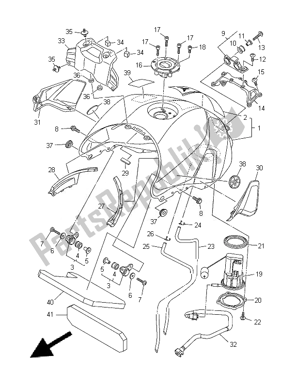 Todas las partes para Depósito De Combustible de Yamaha MT 09A 900 2014