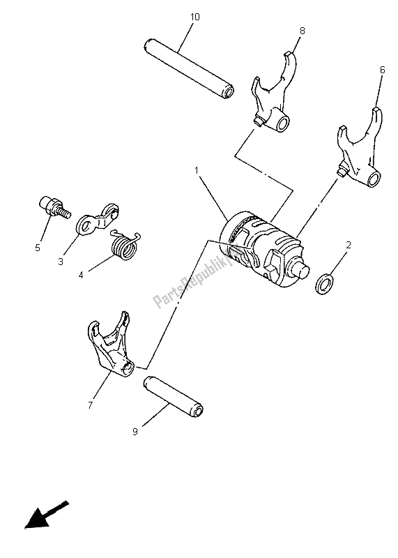 Todas las partes para Cambio De Leva Y Horquilla de Yamaha YZ 250 1998
