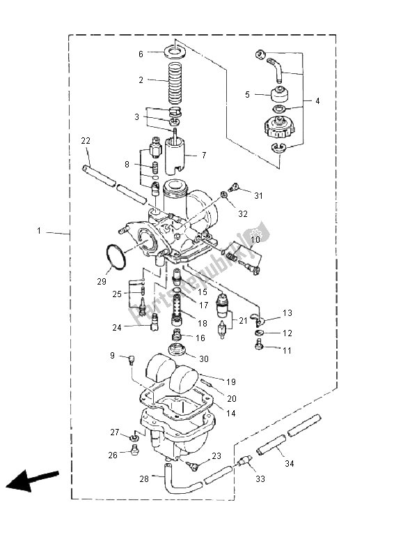 Toutes les pièces pour le Carburateur du Yamaha YFM 125 Grizzly 2006