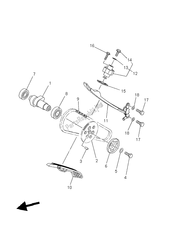 All parts for the Camshaft & Chain of the Yamaha YFM 450 Fwad IRS Grizzly 4X4 Yamaha Black 2014