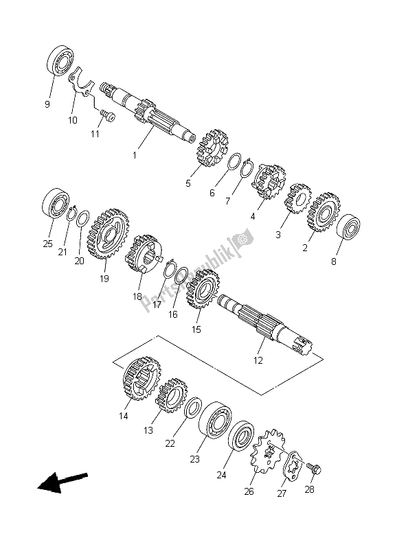 Toutes les pièces pour le Transmission du Yamaha XT 125R 2006