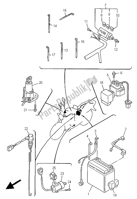 All parts for the Electrical 2 of the Yamaha XJR 1200 SP 1997