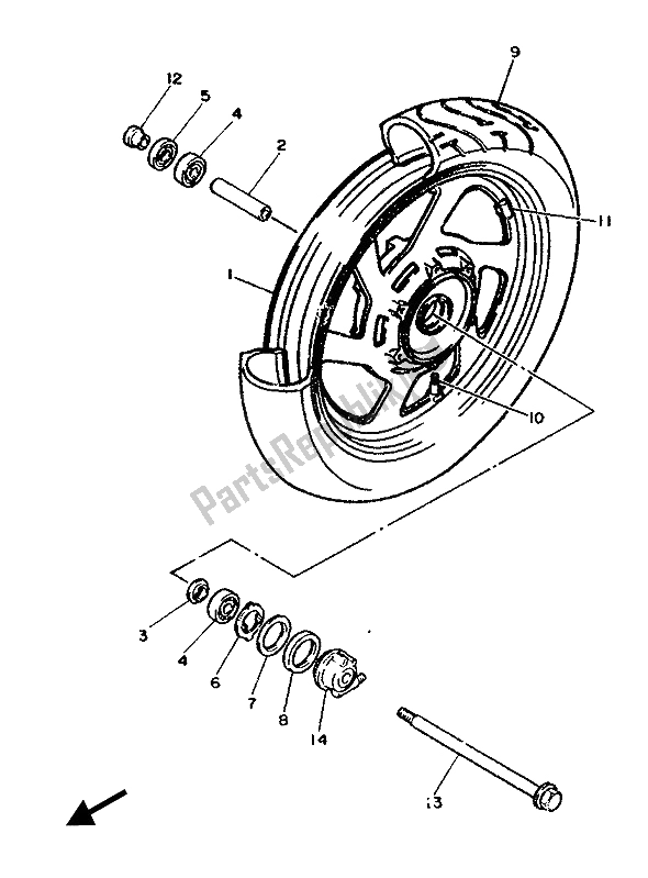 Todas las partes para Rueda Delantera de Yamaha FZX 750 1987