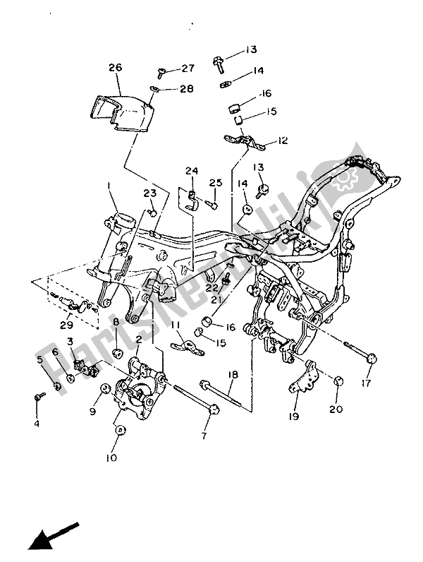 Toutes les pièces pour le Cadre du Yamaha XV 1000 Virago 1986