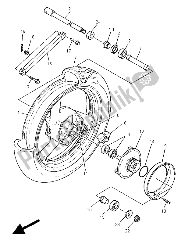 Tutte le parti per il Ruota Posteriore del Yamaha XJ 900S Diversion 1998