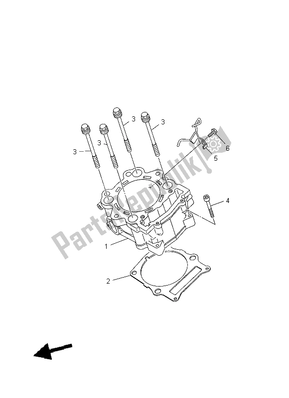 All parts for the Cylinder of the Yamaha YFM 700R 2014