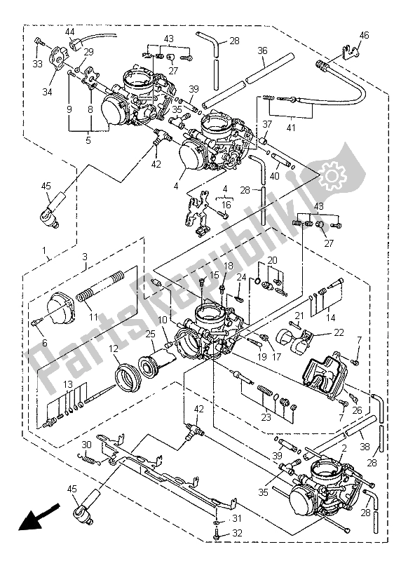 Tutte le parti per il Carburatore del Yamaha YZF 1000R Thunderace 1997