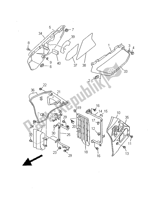 Toutes les pièces pour le Couvercle Latéral du Yamaha DT 125R 2000