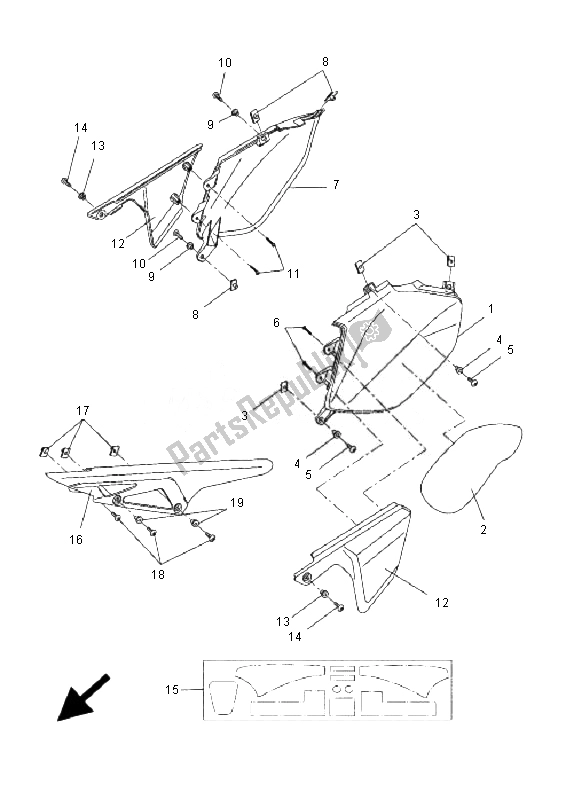 Tutte le parti per il Coperchio Laterale del Yamaha DT 50R SM 2007