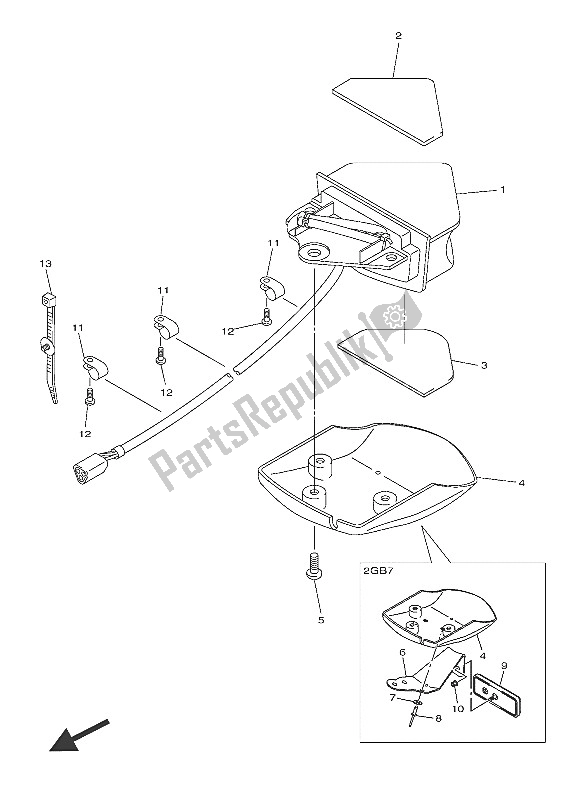 Todas las partes para Luz De La Cola de Yamaha WR 250F 2016