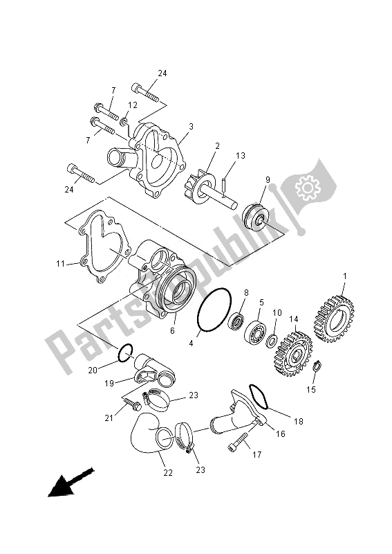 Todas as partes de Bomba De água do Yamaha XT 660R 2014