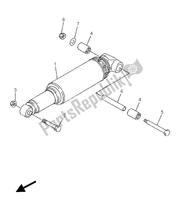 All parts for the Rear Suspension of the Yamaha XVZ 1300 Royalstar 1996