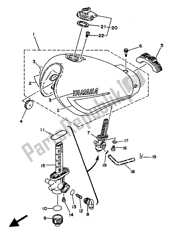 Wszystkie części do Zbiornik Paliwa Yamaha SR 125 1992