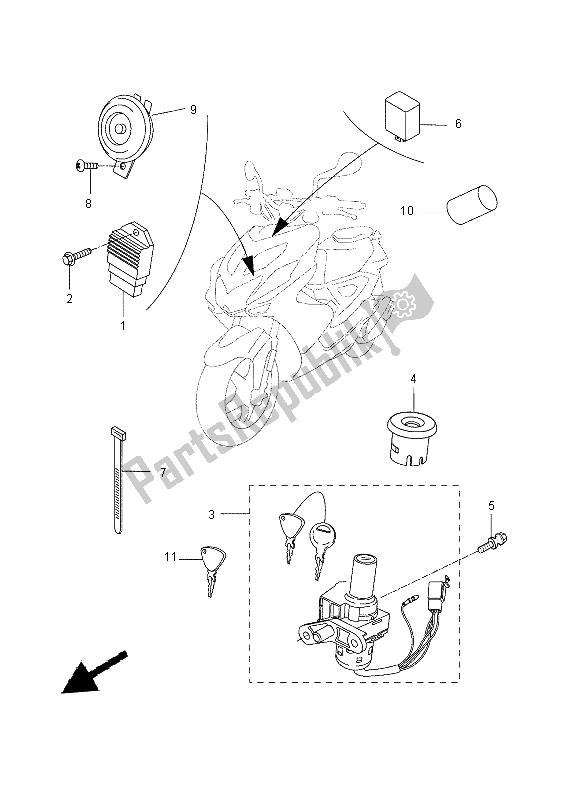 Toutes les pièces pour le électrique 1 du Yamaha NS 50N 2014