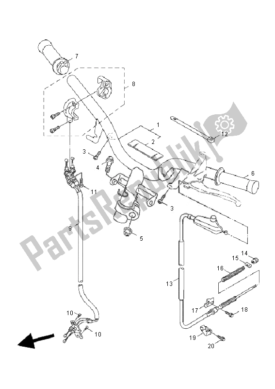 Tutte le parti per il Maniglia E Cavo Dello Sterzo del Yamaha NXC 125 EA Cygnus X 2010