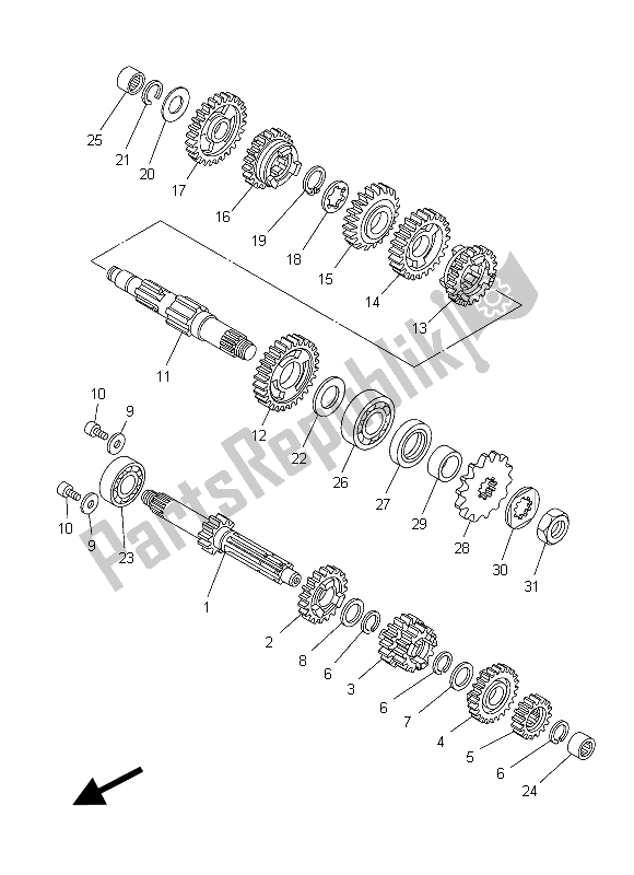 Todas las partes para Transmisión de Yamaha YZ 85 LW 2015