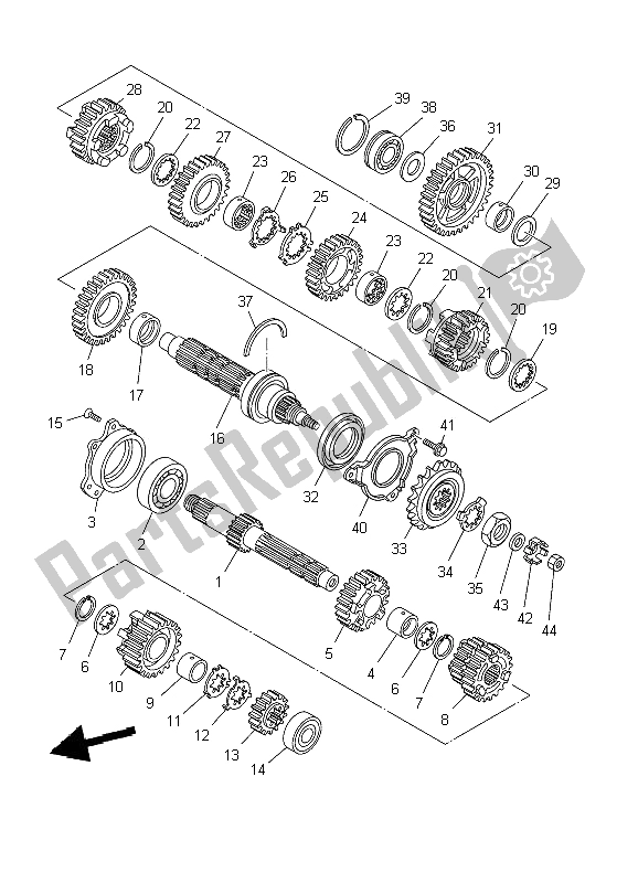 Toutes les pièces pour le Transmission du Yamaha TDM 900 2009