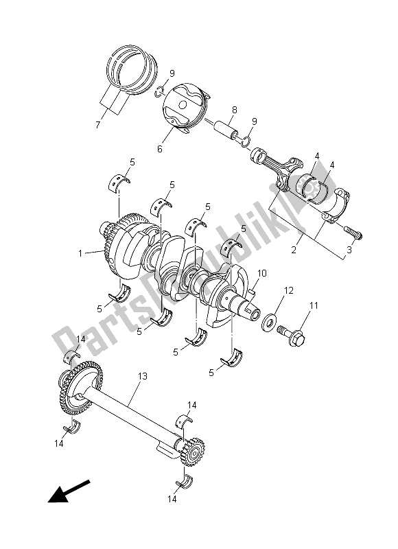 All parts for the Crankshaft & Piston of the Yamaha MT 09A 900 2015