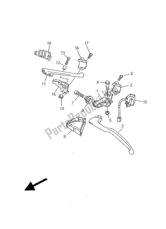 Tutte le parti per il Impugnatura Interruttore E Leva del Yamaha YZ 426F 2000