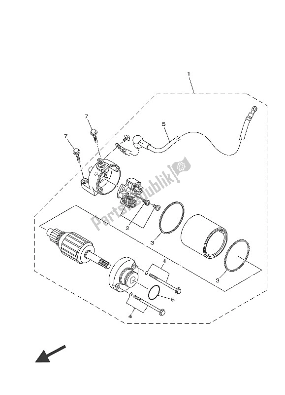 All parts for the Starting Motor of the Yamaha YZF R3A 300 2016