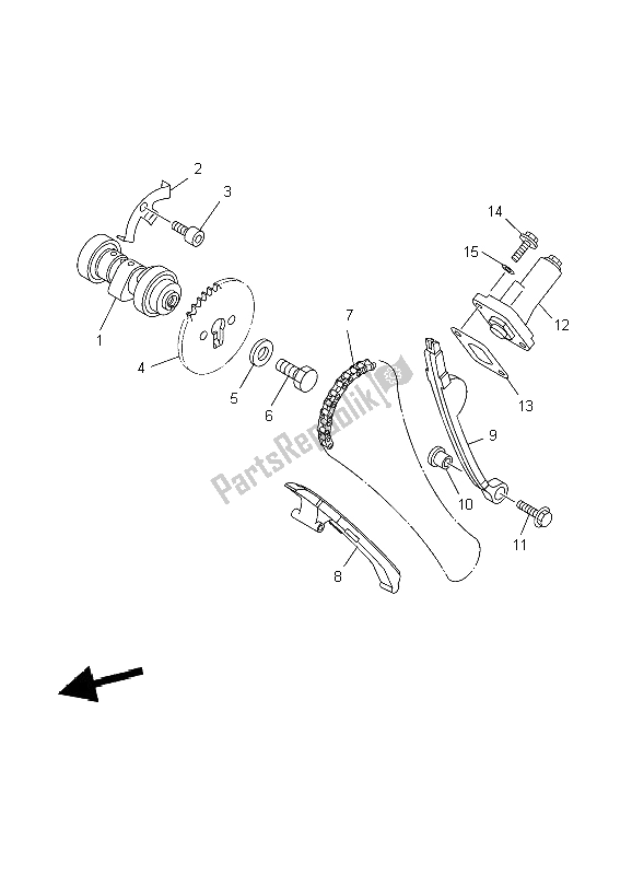 All parts for the Camshaft & Chain of the Yamaha TT R 125 SW LW 2004