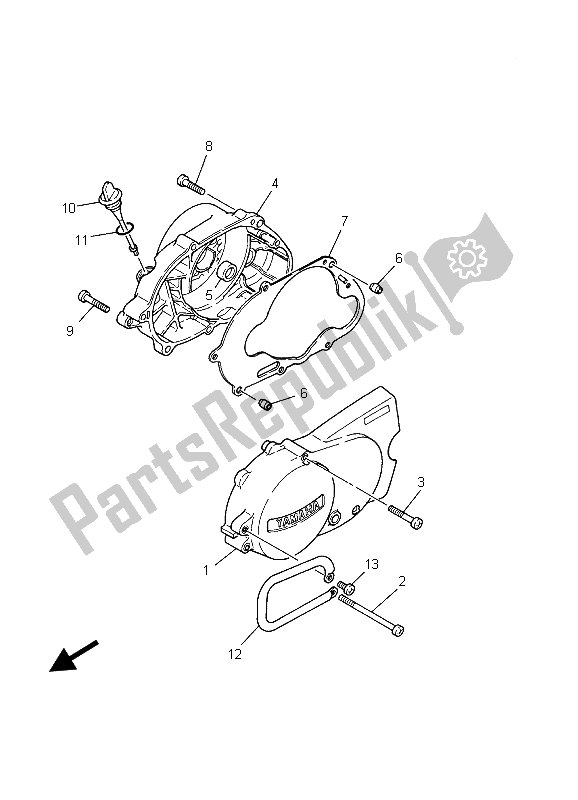 Tutte le parti per il Coperchio Del Carter 1 del Yamaha PW 80 2003