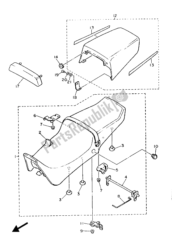 Todas las partes para Asiento de Yamaha FZR 1000 1987