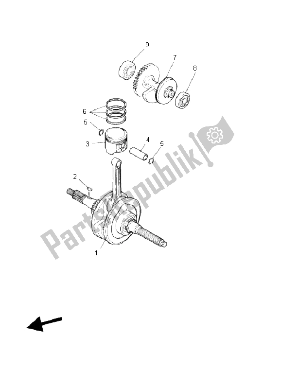 All parts for the Crankshaft & Piston of the Yamaha YFM 125 Breeze 2003