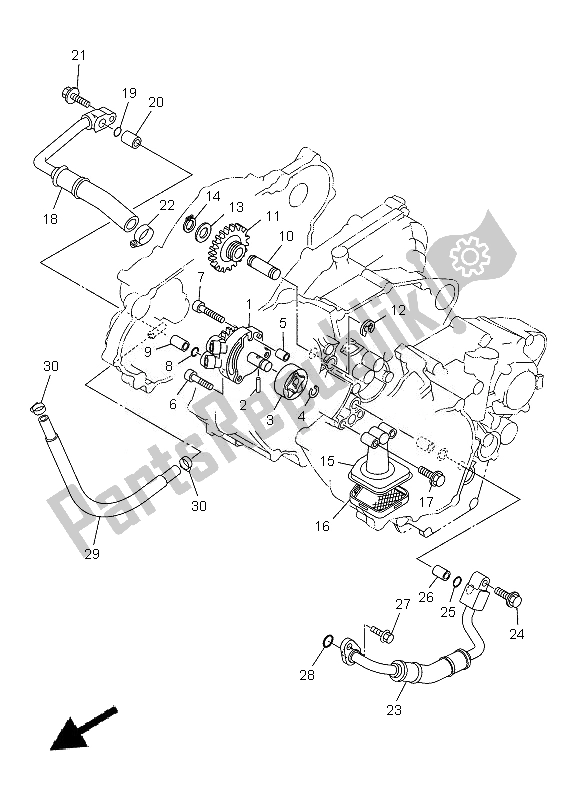 Alle onderdelen voor de Oliepomp van de Yamaha YZ 250F 2013