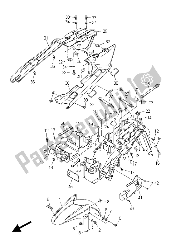 All parts for the Fender of the Yamaha FJR 1300A 2015