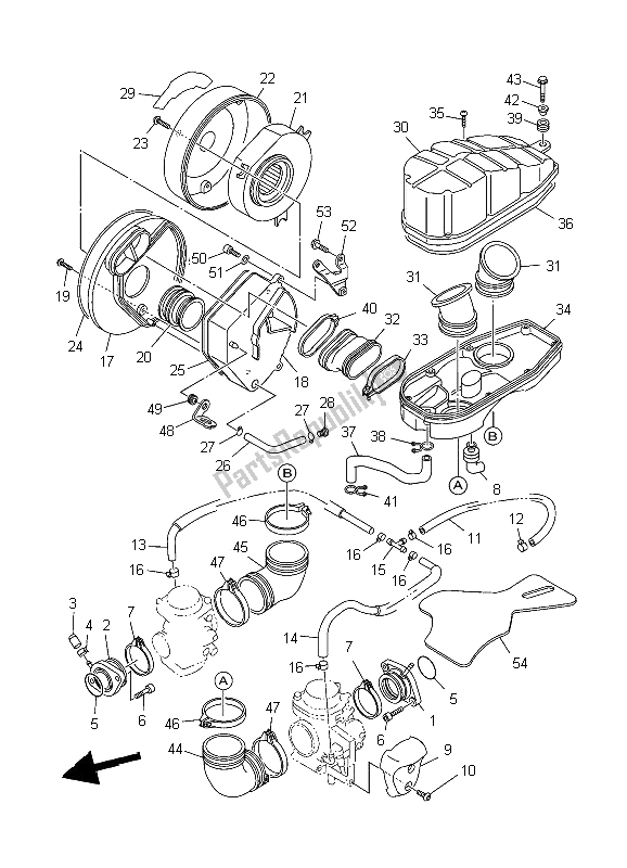 All parts for the Intake of the Yamaha XVS 1100A Dragstar Classic 2006