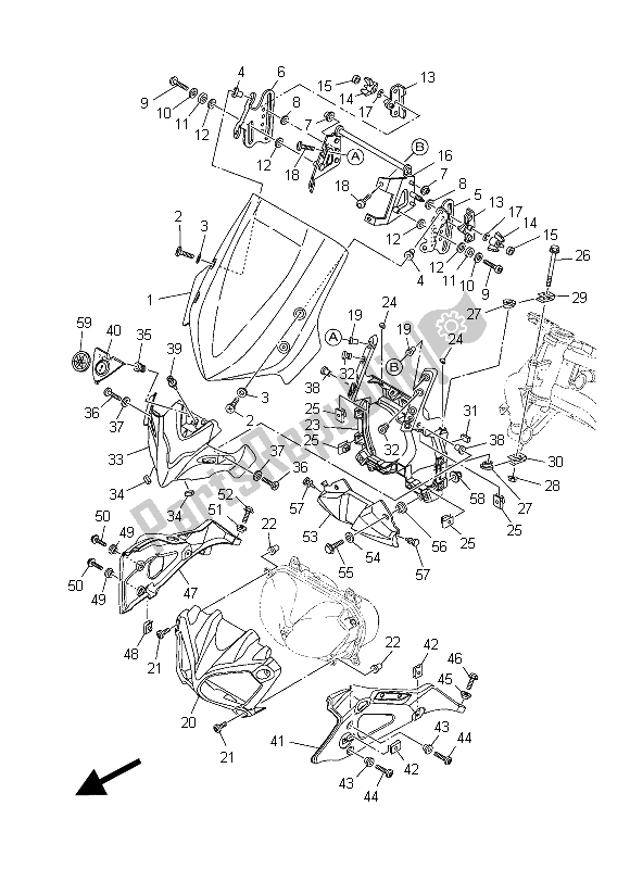 Tutte le parti per il Parabrezza del Yamaha XT 1200Z 2015