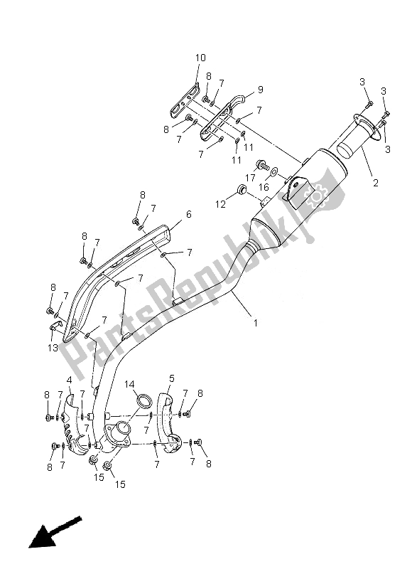 All parts for the Exhaust of the Yamaha TT R 110E 2013