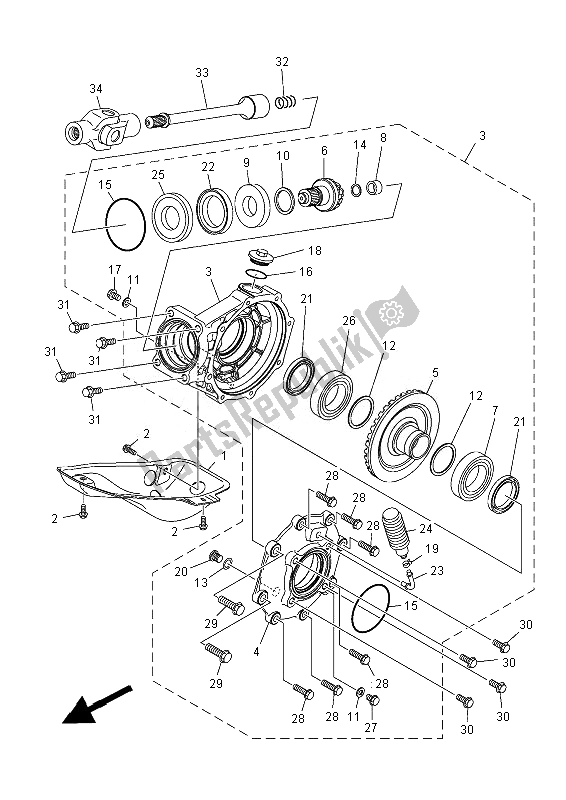 Toutes les pièces pour le Arbre De Transmission du Yamaha YFM 300F Grizzly 2X4 2013